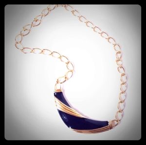 Gold Curb Link Chain 70s 80s Fashion Necklace